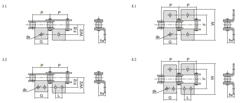 C2162HK2_雙節距輸送鏈帶彎